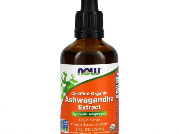 NOW Foods, Certified Organic, экстракт ашваганды, 59 мл (2 жидк. Унции)