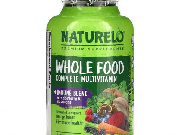 NATURELO, Мультивитаминный комплекс из цельных продуктов и смесь для иммунитета, 60 вегетарианских капсул