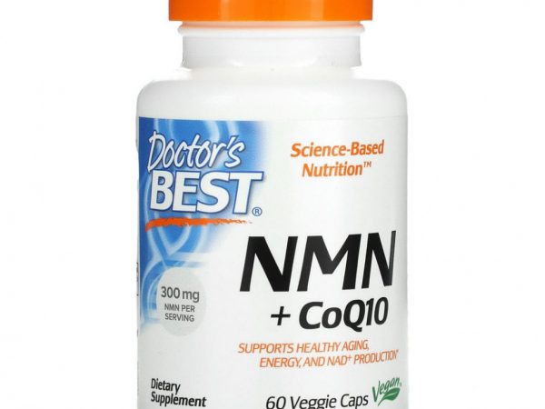 Doctor's Best, 150 мг NMN + 50 мг коэнзима Q10, 60 растительных капсул