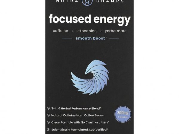 NutraChamps, Focused Energy, 60 Easy-to-Swallow Veggie Capsules