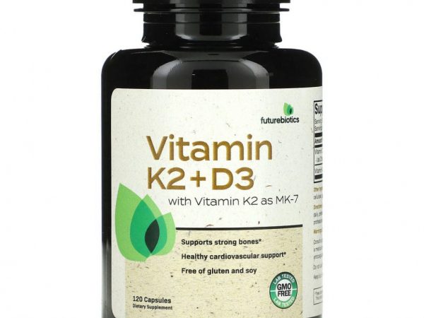 FutureBiotics, витамины K2 + D3 с витамином K2 в виде MK-7, 120 капсул