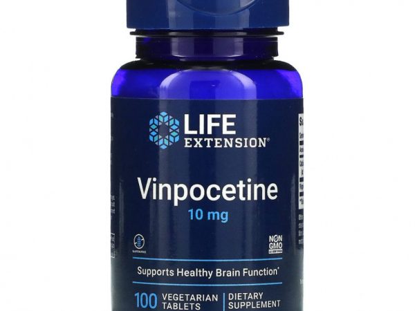 Life Extension, Винпоцетин, 10 мг, 100 вегетарианских таблеток