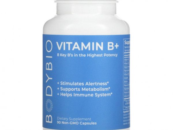 BodyBio, Vitamin B+, 90 Non-GMO Capsules