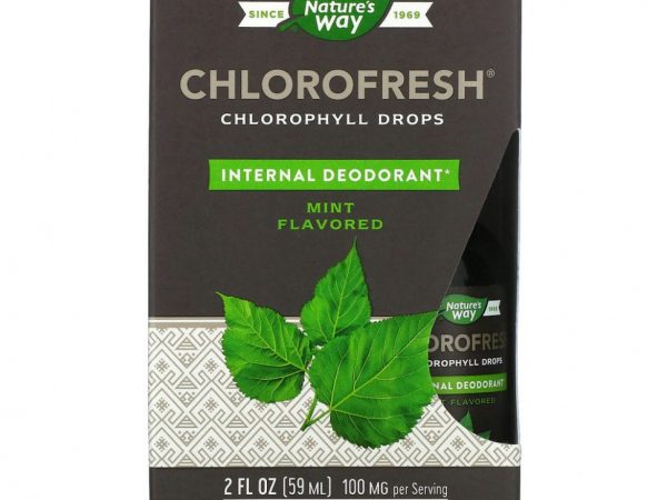 Nature's Way, Chlorofresh, капли с хлорофиллом, мята, 59 мл (2 жидк. Унции)