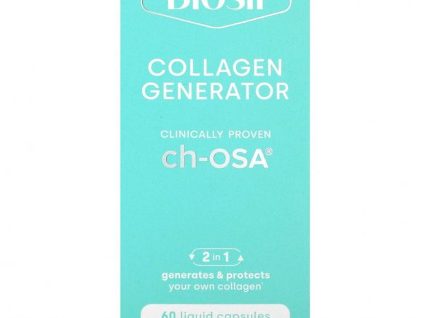 BioSil by Natural Factors, Advanced Collagen Generator, средство для стимулирования производства коллагена, 60 маленьких веганских капсул