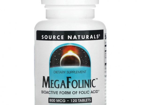 Source Naturals, MegaFolinic, 800 мкг, 120 таблеток