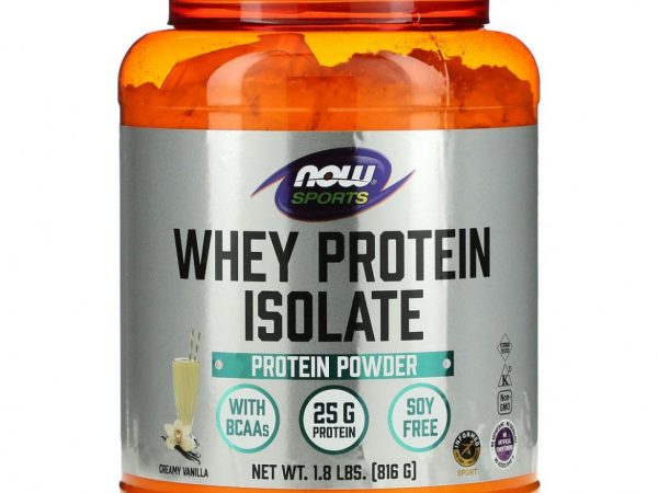 NOW Foods, Sports, изолят сывороточного протеина, кремовая ваниль, 816 г (1,8 фунта)