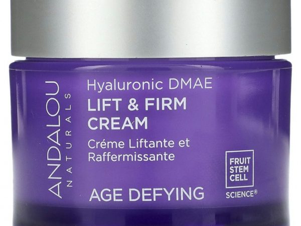 Andalou Naturals, Andalou Naturals, лифтинговый укрепляющий крем с гиалуроновой кислотой и ДМАЭ, 1,7 жидкой унции (50 мл)