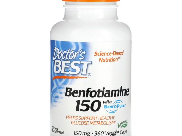 Doctor's Best, бенфотиамин с BenfoPure, 150 мг, 360 вегетарианских капсул