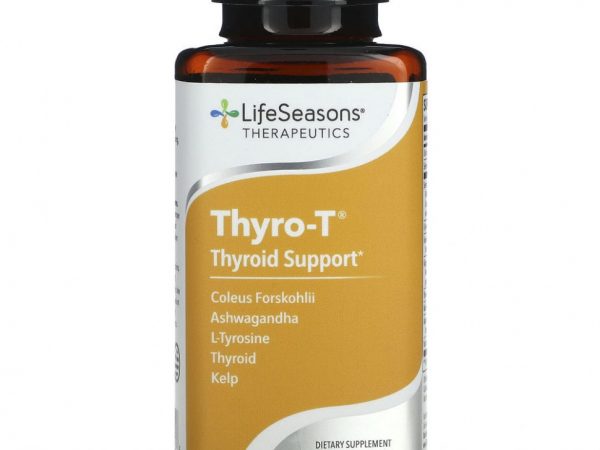 LifeSeasons, Thyro-T, средство для поддержки функции щитовидной железы, 60 вегетарианских капсул