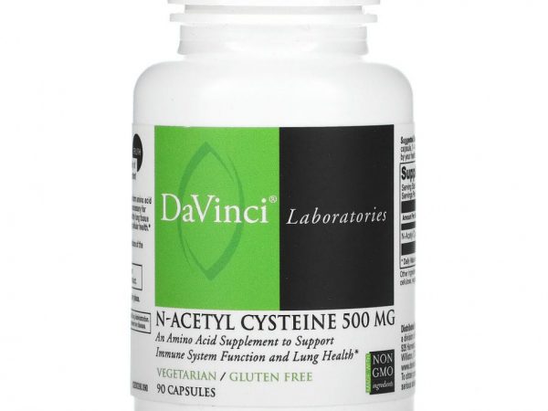 DaVinci Laboratories of Vermont, N-ацетилцистеин, 500 мг, 90 капсул