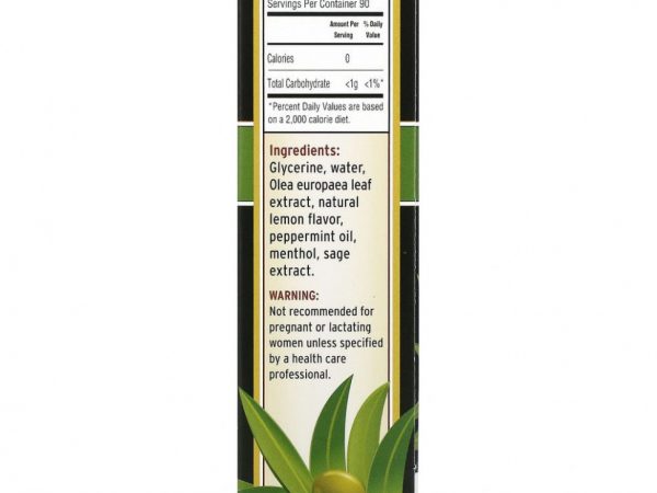 Barlean's, Olive Leaf Complex, спрей для горла на основе оливковых листьев, со вкусом перечной мяты, 45 мл (1,5 жидк. унции)
