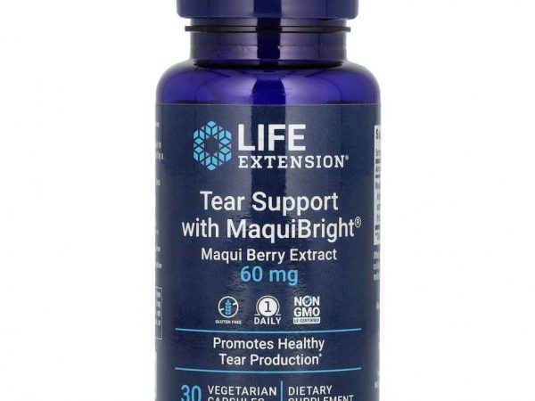 Life Extension, средство для поддержки функций слезных желез с MaquiBright, экстракт чилийской аристотелии, 60 мг, 30 растительных капсул