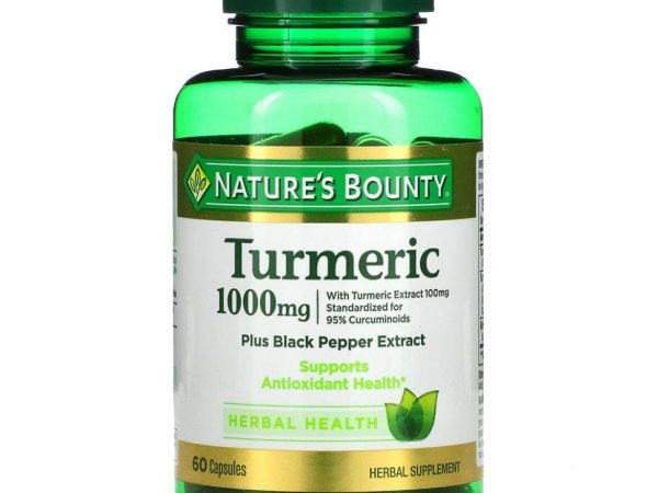 Nature's Bounty, куркума с экстрактом черного перца, 1000 мг, 60 капсул