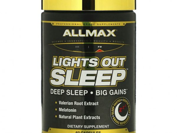 ALLMAX Nutrition, Крепкий ночной сон, мелатонин + ГАМК + корень валерианы, 60 веганских капсул