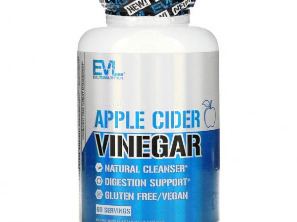 EVLution Nutrition, яблочный уксус, 60 вегетарианских капсул