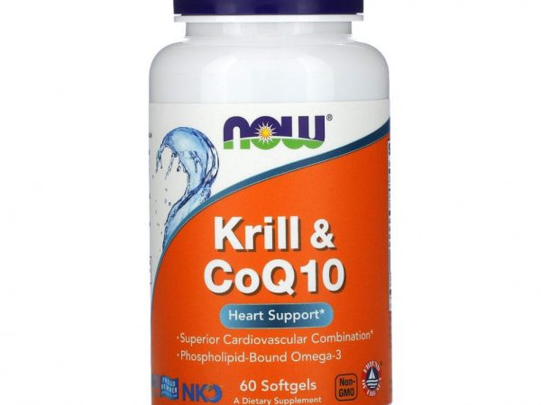 NOW Foods, масло криля с коэнзимом Q10, 60 капсул