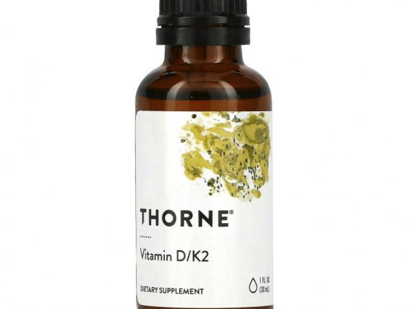 Thorne Research, витамины D и K2, 25 мкг (1000 МЕ), 30 мл (1 жидк. унция)