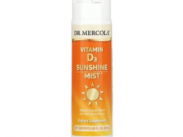 Dr. Mercola, Sunshine Mist, витамин D3, натуральный апельсиновый вкус, 25 мл (0,85 жидк. унции)