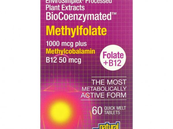 Natural Factors, BioCoenzymated, метилфолат, 1000 мкг, 60 быстрорастворимых таблеток