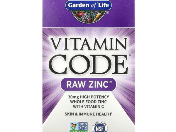 Garden of Life, Vitamin Code, RAW Zinc, 60 веганских капсул