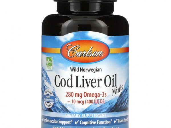 Carlson Labs, Мини-капсулы из жира печени дикой норвежской трески, 250 гелевых мини-капсул