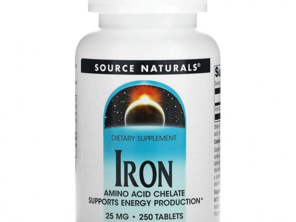 Source Naturals, Железо, 25 мг, 250 таблеток