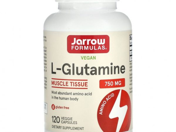 Jarrow Formulas, L-глютамин, 750 мг, 120 вегетарианских капсул