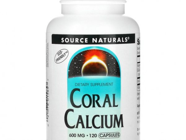 Source Naturals, коралловый кальций, 600 мг, 120 капсул