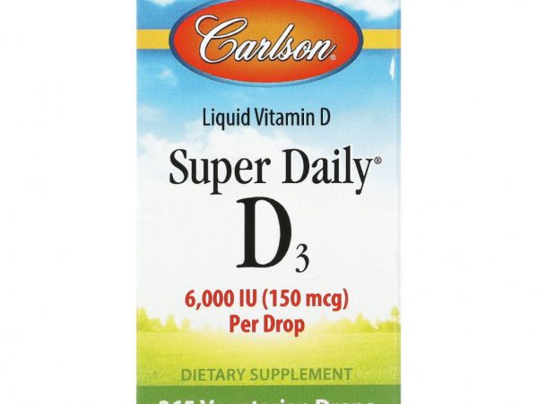 Carlson Labs, Super Daily D3, 150 мкг (6000 МЕ), 10,3 мл (0,35 жидкой унции)