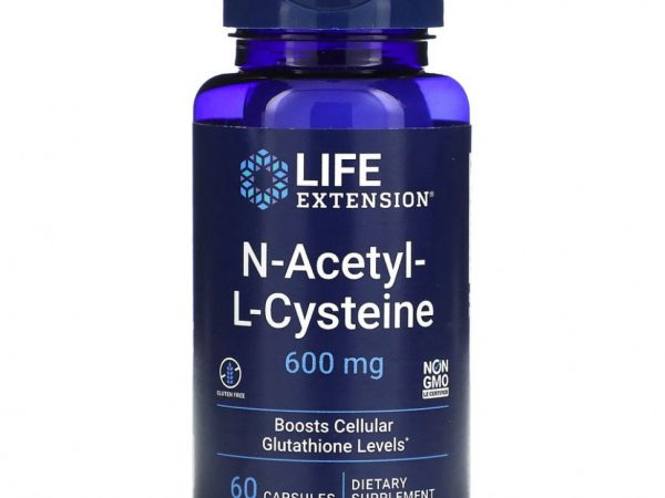Life Extension, N-ацетил-L-цистеин, 600 мг, 60 капсул