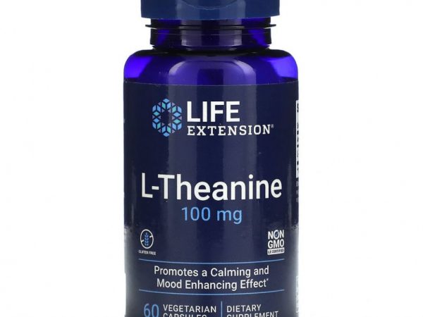 Life Extension, L-теанин, 100 мг, 60 растительных капсул