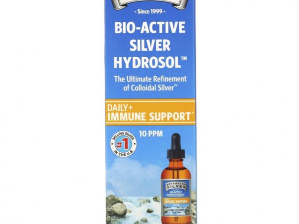 Sovereign Silver, Bio-Active Silver Hydrosol с капельным дозатором, ежедневная и иммунная поддержка, 10 ч/млн, 59 мл (2 жидких унции)