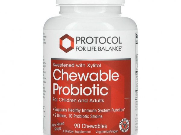 Protocol for Life Balance, жевательные пробиотики, для детей и взрослых, 2 млрд, 90 жевательных таблеток