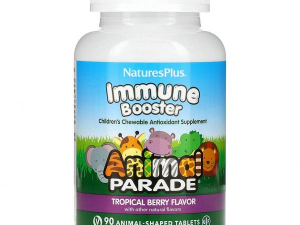 NaturesPlus, Source of Life, Animal Parade, добавка для укрепления детского иммунитета, вкус натуральных тропических ягод, 90 животных