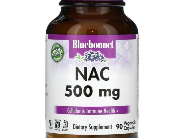 Bluebonnet Nutrition, NAC, 500 мг, 90 растительных капсул