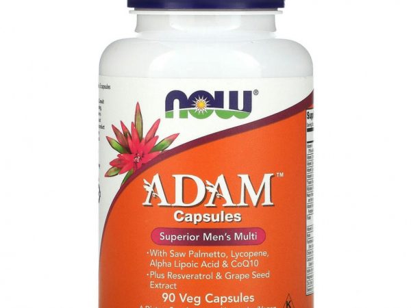 NOW Foods, ADAM, превосходные мультивитамины для мужчин, 90 растительных капсул