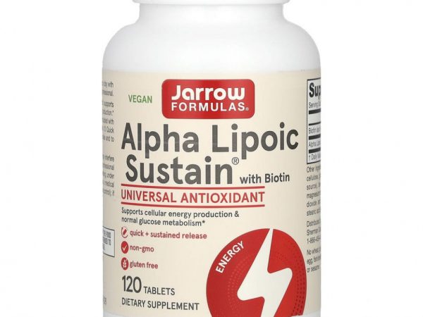 Jarrow Formulas, Alpha Lipoic Sustain, альфа-липоевая кислота с биотином, 300 мг, 120 таблеток