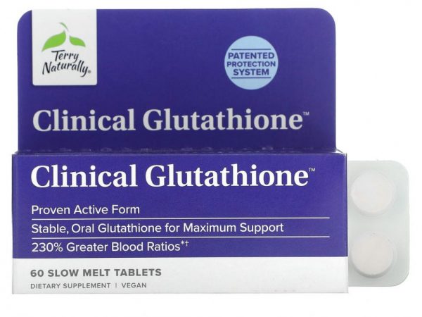 Terry Naturally, Clinical Glutathione, 60 медленно растворяемых таблеток