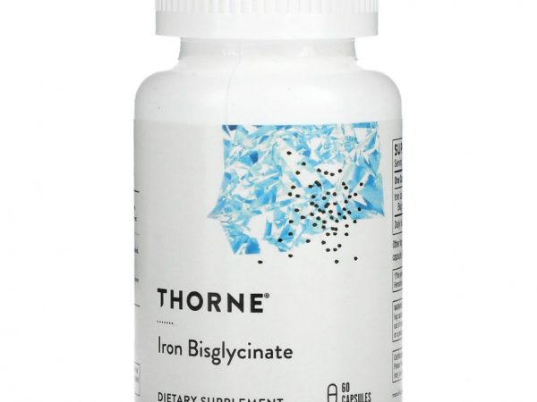 Thorne Research, бисглицинат железа, 60 капсул