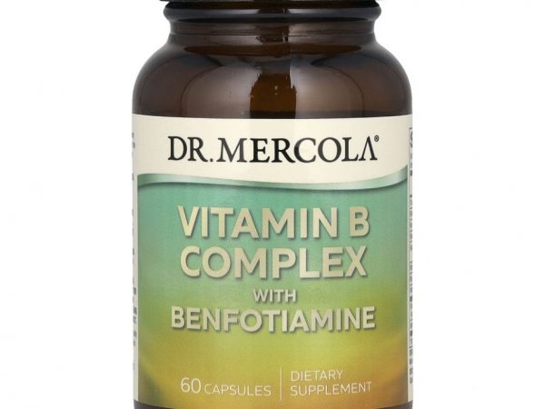 Dr. Mercola, комплекс витаминов группы B с бенфотиамином, 60 капсул