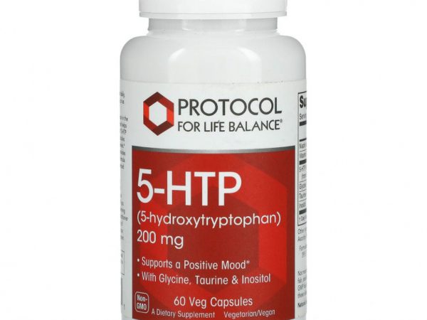 Protocol for Life Balance, 5-гидрокситриптофан (5-HTP), 200 мг, 60 вегетарианских капсул