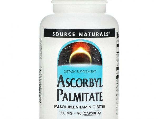 Source Naturals, аскорбил пальмитат, 500 мг, 90 капсул