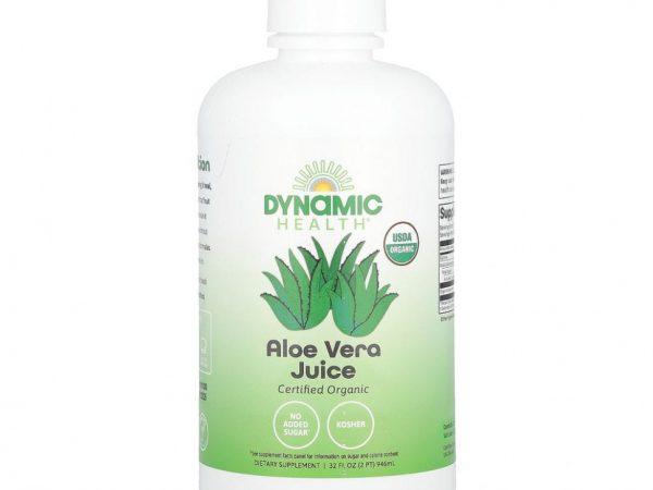 Dynamic Health Laboratories, органический алоэ вера, без добавок, 946 мл (32 жидк. унции)
