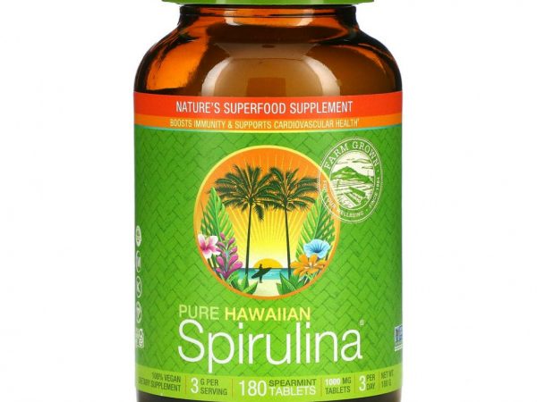 Nutrex Hawaii, Pure Hawaiian Spirulina, колосистая мята, 1000 мг, 180 таблеток