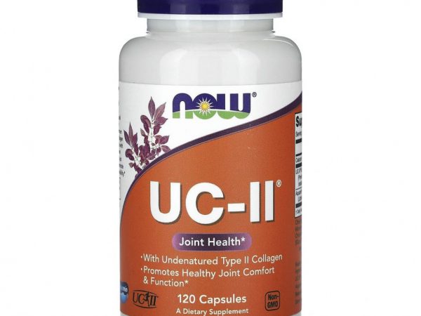 NOW Foods, UC-II, добавка для здоровья суставов, неденатурированный коллаген типа II, 120 растительных капсул
