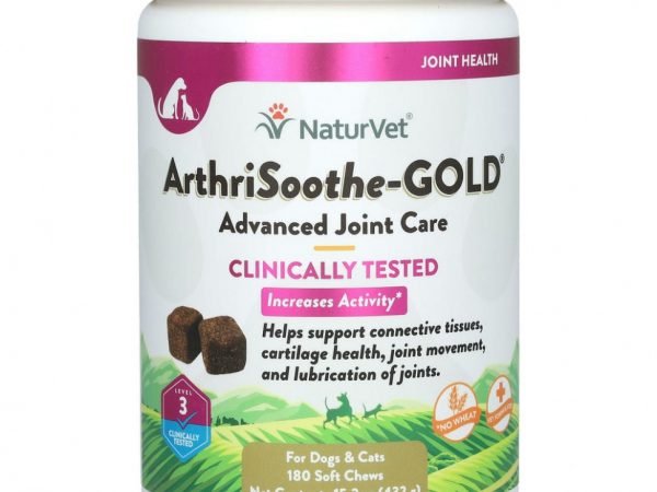 NaturVet, ArthriSoothe-GOLD, профессиональный уход, уровень 3, 180 мягких подушечек, 15.2 унций (432 г)