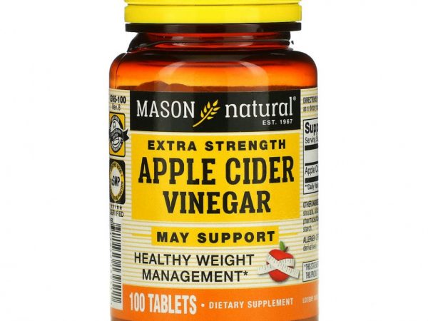 Mason Natural, Яблочный уксус особой крепости, 100 таблеток
