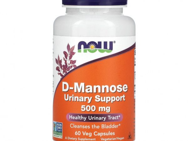 NOW Foods, D-манноза, 500 мг, 60 растительных капсул