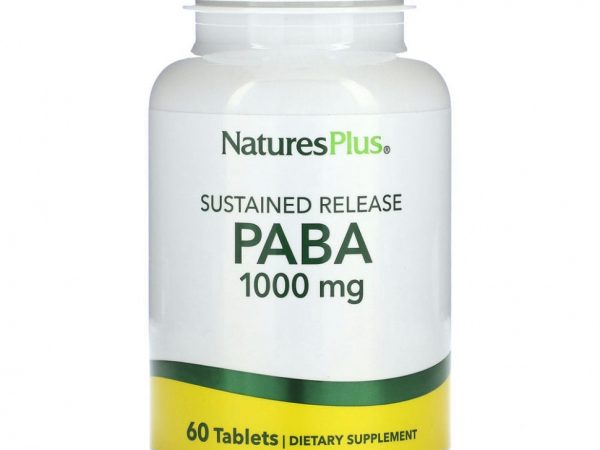 NaturesPlus, ПАБК с замедленным высвобождением, 1000 мг, 60 таблеток